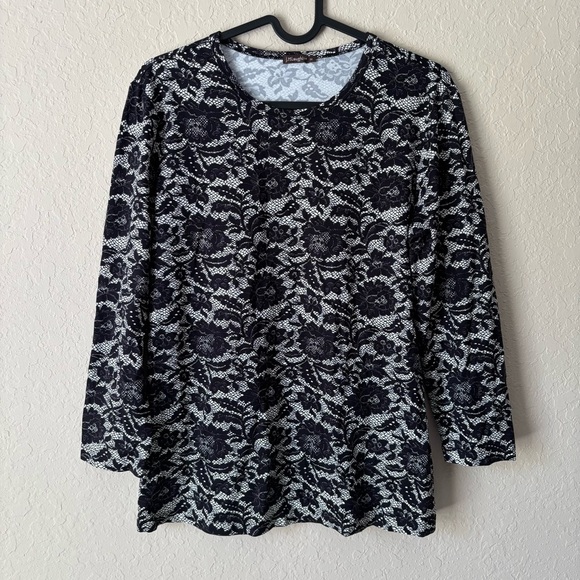J.McLaughlin | Women's Floral Catalina Cloth Signature 3/4 Sleeve Shirt Size M - Picture 1 of 6